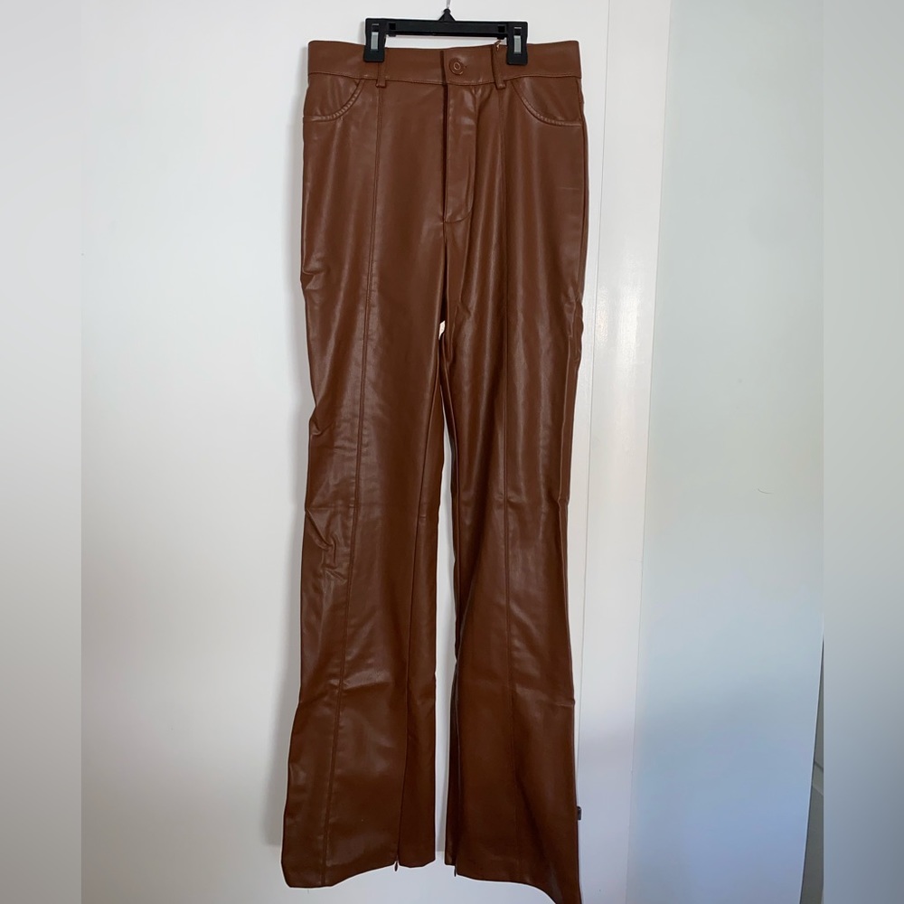 Zara brown leather pants
